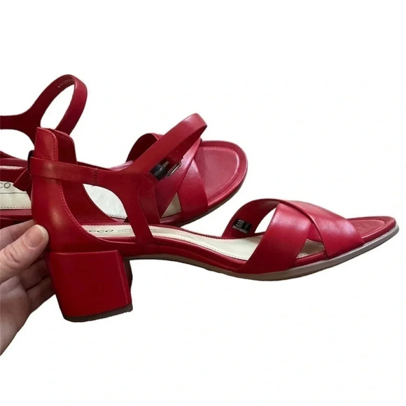 Ecco Sandal Red Nova Shape 35 MM Leather Sandal Size 41, 10-10.5 New in Box - Picture 1 of 16